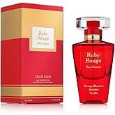 Jean Rish Ruby Rouge, Eau De Parfum for Women (3.4 Fl Oz / 100ml) with Orange Blossom, Jasmine, Vanilla - Long Lasting and Luxury Fragrance