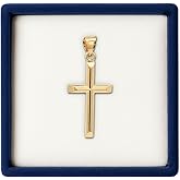 Cross+Crown Premium 14K Yellow Gold Cross Pendant, Durable Double-Bonded 14K Pendant for Necklace, Women & Mens Gold Cross for Chain with Premium Jewelry Box, Handcrafted Religious Jewelry in the USA