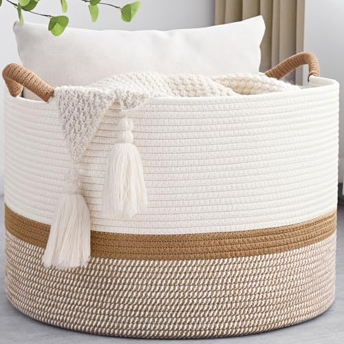 Degeyoyo Large Blanket Basket 20"x13" Woven Storage