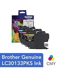 Brother LC30133PKS - Juego de 3 cartuchos de tinta de color de alto rendimiento para páginas de hasta 400 páginas cuadros, incluye cian, magenta y amarillo, LC3013