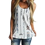 Clearance! Ruhiku GW Women Voyage Printed Tank Tops Sleeveless T-Shirt Comfy Blouse Casual Vest Tops Loose Summer Shirts (White, L)