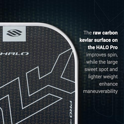 Selkirk Sport SLK Halo Raw Carbon Fiber Pickleball Paddle | Designed in The USA | Choose The T700 Raw Carbon Fiber Power, 18k Ultraweave Control, or Aramid Fiber Linkweave Thermoformed Pro