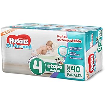 pañales huggies all around autoajustables etapa 5 unisex 40 pzas