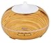 daisi Aromatherapy Essential Oil Diffuser 300ml | Ultrasonic Cool Mist Humidifier | 7 LED Light Colors & 4 Timer Settings | Auto Shut Off | Perfect for Home, Spa, Bedroom & Office | Round Wood Grain