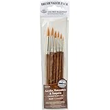 Royal & Langnickel Gold Royal Zip N' Close Taklon Round 6-Piece Brush Set, 10.5 x 2.9 x 0.5