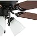 Prominence Home Whitley, 42 Inch Traditional Flush Mount Indoor LED Ceiling Fan with Light, Pull Chain, 5 Dual Finish Blades, Reversible Motor - 50864-01 (Bronze)