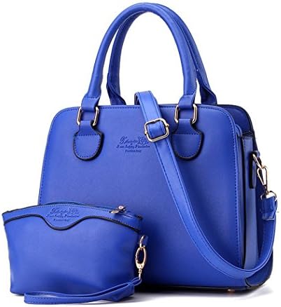 Hydne Women's Fashionable Simple Portable Gentelwomanly Zipper Handbag(Navy)