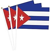 Cuba Flag Cuban Flag, Small Mini Handheld Cuba Flags on Stick, Ideal for Party Parades Sports Events Patriotic Festival Decorations