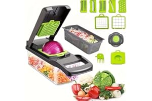 Multifunctional All in One Vegetable Food Onions Fruits Chopper Cutter Dicer Slicer with 8 Interchangeable Stainless Steel Bl