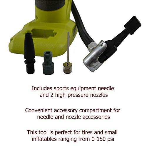 Ryobi P737 Portable Power Inflator with P118 Charger, P102 Lithiumion