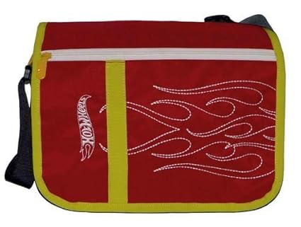 Hot Wheels Polyester 33.5 cms Red Messenger Bag (MBE-MAT334)