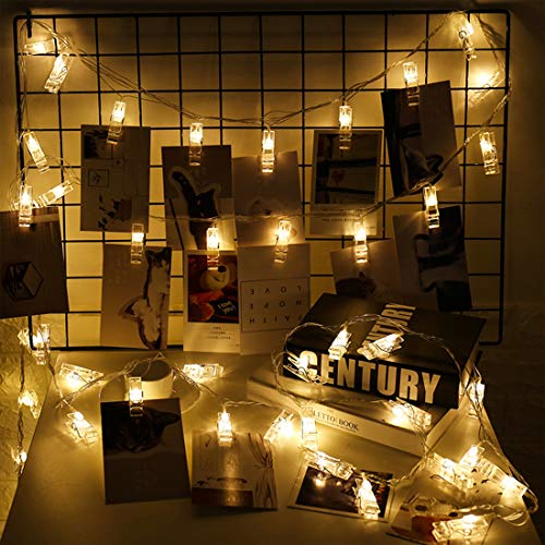 Photo Clips Lights, Fairy 30 LED Lights Battery Operated Dorm Lighting