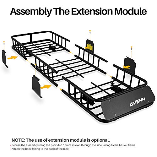 AVENN Rooftop Basket & JBar Kayak Rack for Canoe, Skis, Paddleboard or