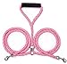 EXPAWLORER Double Dog Leash No-Tangle Dual Leash for Two Dogs Pink