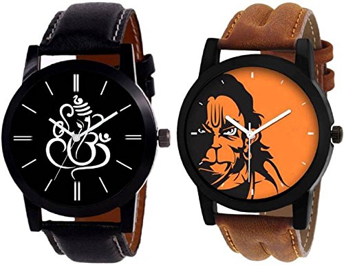 Multi Color Dial Stylish Watches for Boys & Men (Pack of 2 God-BR-28)