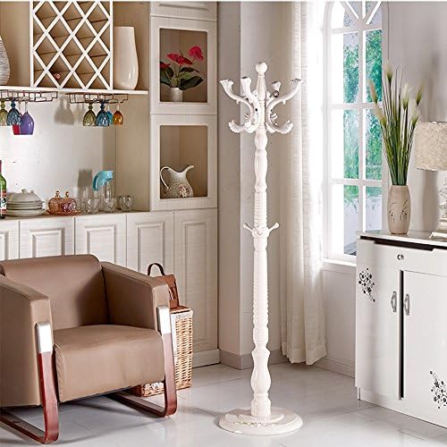 Coat Racks 180cm Coat Rack European Solid Wood Floor Corner Bedroom Vertical Hanger Hat Storage Shelves (Color : 3#)