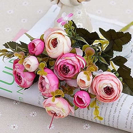 Buy Soledi 10heads 1 Bundle Silk Roses Bride Bouquet Artificial