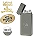 Novelty Wares™ - USB Flameless Plasma Dual Arc Rechargeable Windproof Cigarette Lighter with Charging Cable and Gift Box (Gun Metal)