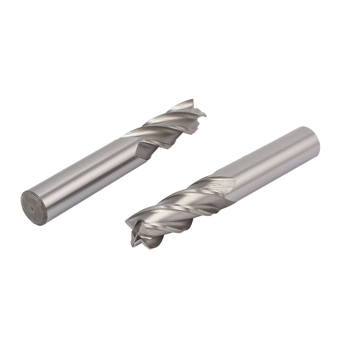 sourcingmap 2pcs 1/2 Inch Cutting Dia 4 Spiral Flutes Straight Shank Cutter Tool HSS-AL End Mill Bits