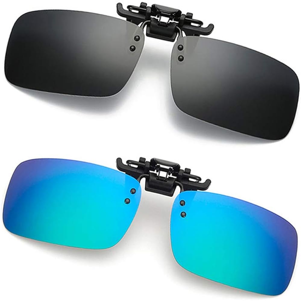 Clipon Sunglasses 2 Pack Polarized Lens Unisex Frameless
