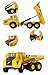 Happy Cherry 1:87 Scale Diecast Excavator Six-wheel Dumper Truck Diecast Model Construction Vehicle Pull Back Action Car Model Toys