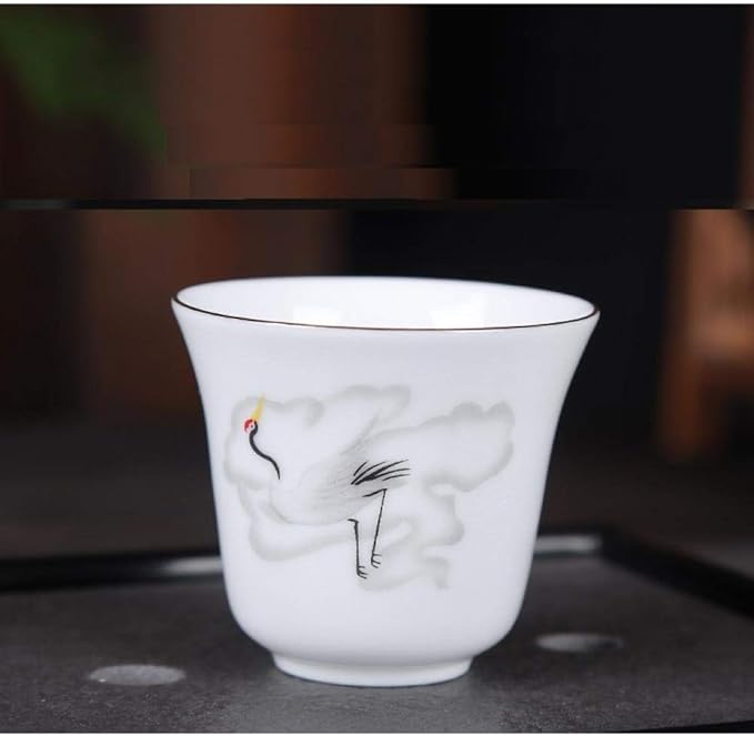 Amazon.com | Chinese Kung Fu Tea Set, White porcelain hand-painted thin embryo handmade ceramic ...