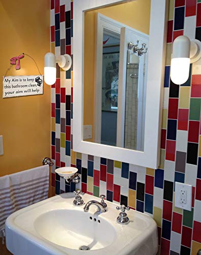 Bathroom Wall Plaque Sign, 4X10 Decorative Hanging Wood Sign for Bathroom My Aim Is To Keep the Bathroom Clean Your Aim Will Help Wooden Sign