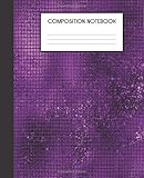 Composition Notebook: Faux Luxury Purple Metallic Glam College Ruled Notebook Lined School Journal
