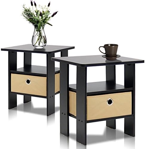 New Espresso Petite End Table Bedroom Night Stand, Set of Two, 2-11157EX