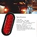 AMBOTHER 2X 6'' LED Trailer Lights Oval Lights, Turn Signal and Parking Light Kit, Trailer Tail Brake Side Marker Lights for Car Truck 12V Red (Pack of 2)