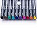 Fineliner Pens by Precision Color Products | For your Desk, Planner, Art, Sketching, Notebook, Journal and Kid School | 10 Marker Set .38 Tip Yellow Orange Red Pink Purple Blue Teal Green Brown Black