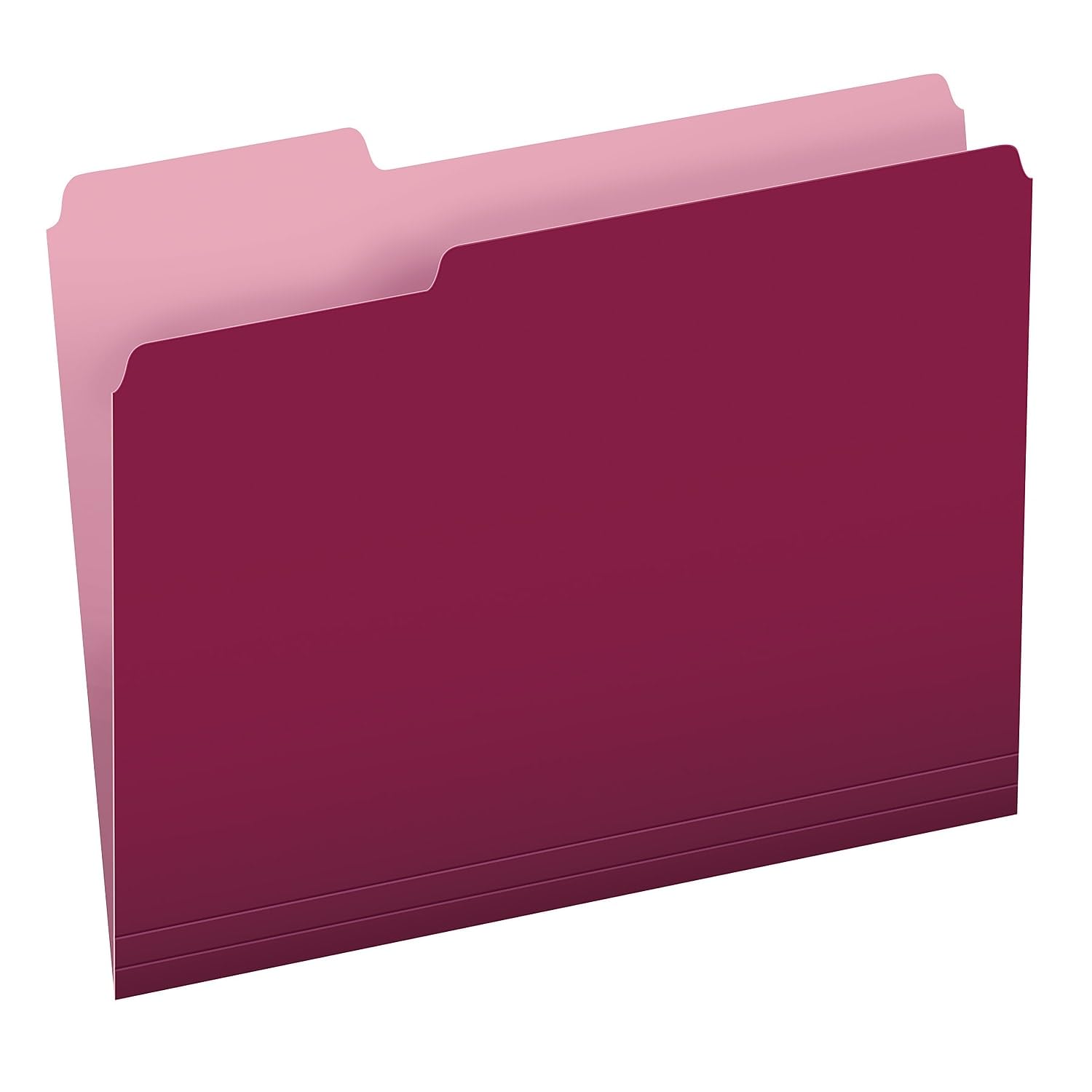 Pendaflex Two-Tone Color File Folders, Letter Size, 1/3 Cut, Burgundy, 100 Per Box (152 1/3 BUR)