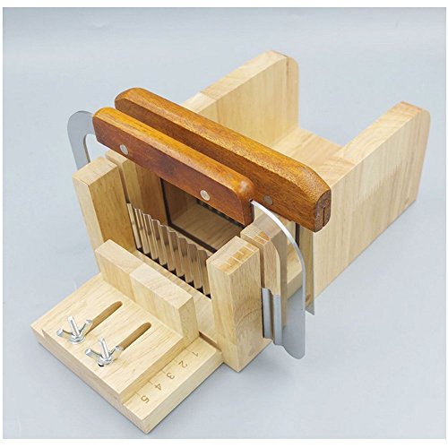 Peicees Adjustable Wood Soap Mold Loaf Cutter Mold with 2pcs Wavy & Straight Planer Cutting Tool Set