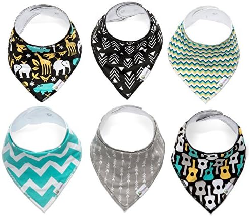 Baby Bandana Bibs - 6 Pack | Soft and Stylish Bibs for Drooling, Teething & Feeding | Change your Baby's Bib Not Their Cute Outfit | Perfect Baby Registry & Gift Set