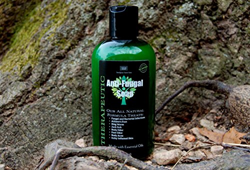 Antifungal Soap with Tea Tree, Mint, Clove and Neem. All Natural Formula -Eliminate Athletes Foot, Body Odor, Acne, Jock Itch, Nail Fungus, Ringworm. Foot & Body Wash.