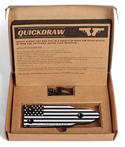 QuickDraw Magnetic Gun Mount (Black White Flag) for Vehicle Home Office 35lb Rated Gun Magnet Holder Holster Safety Rack Accessory HQ Rubber Coated Bullet Shaped Neodymium Magnet Handgun Firearm - Thumbnail 6