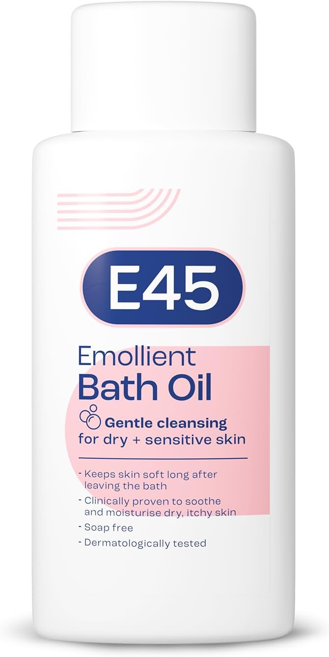 E45 Bath Oil 500 ml Emollient Moisturising Soap Free Perfume Free