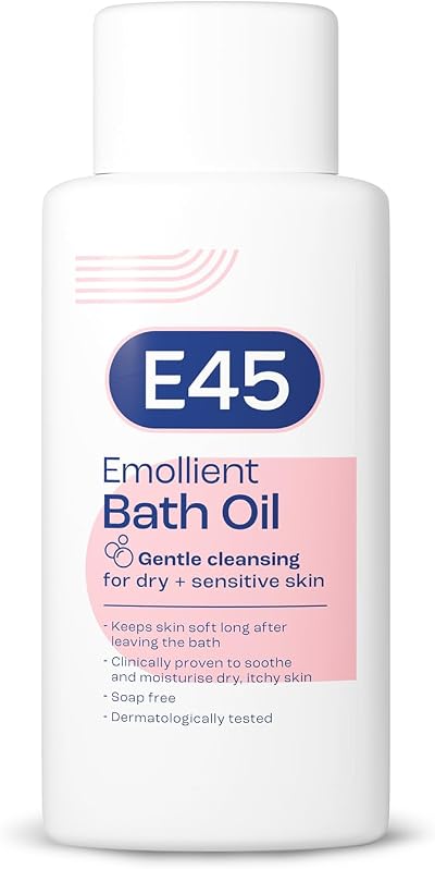 E45 Bath Oil 500 ml Emollient Moisturising Soap Free Perfume Free