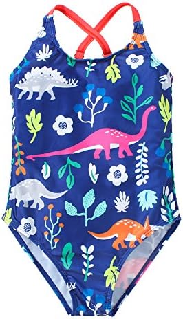 Baby Girls' One Piece Cartoon Swimsuit Animal Print Bathing Suit Ruffles Swimwear Cute Baby Bikini Beachwear