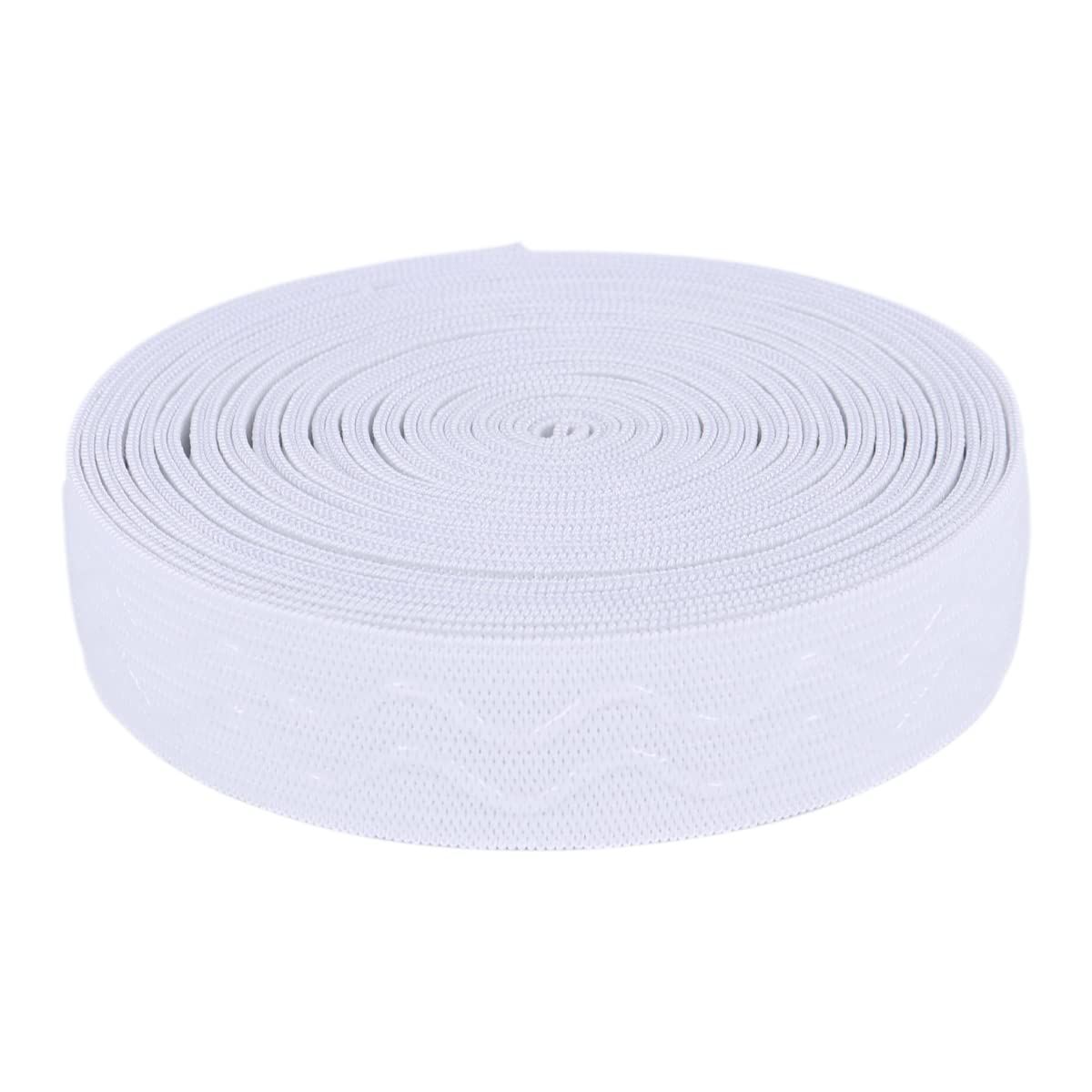Suncoolla 5M Long 2.0/2.5cm Wide Non-Slip Wave Silicone Elastic Gripper Band for DIY Garment Sewing Project (White, 5MX2.5CM)