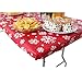 AtkEssentialProducts Waterproof Plastic Vinyl Tablecloth Elastic Edged Rectangular Fitted Picnic Cover Outdoor tablecloths Rectangle Tables Home Indoor Fits 6ft 3072 Folding Table Xmas Patterned