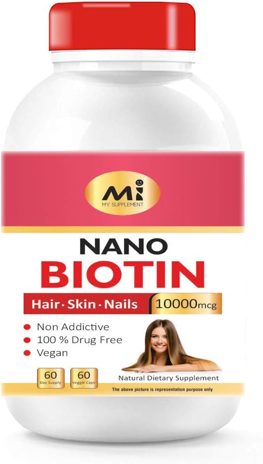 Walpar High Potency Biotin 10000Mcg Maximum Strength For Hair Growth, 60 Capsules