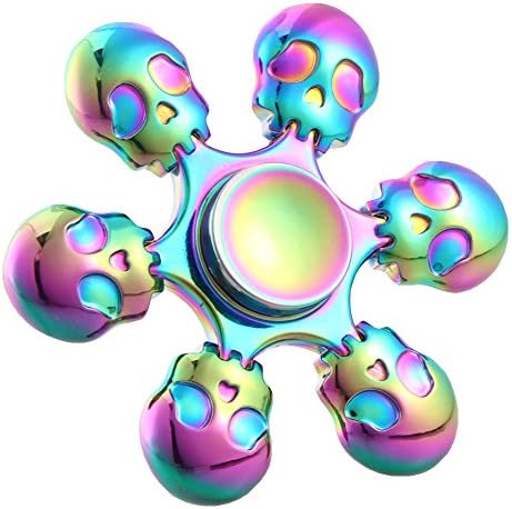 FINGER SPINNER Toy 6 Sides Skull Head Relieve Stress Focus Toy Anxiety Stress and Boredom High Speed Relieves Anxiety Stress and Boredom Toy for Kids &amp; Adults