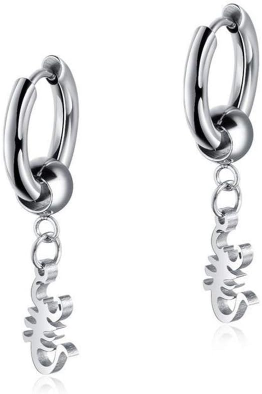 WANZIJING Punk Style Animal Stud Earrings, Stainless Steel Scorpion Dangle Earring Charm Jewellery Gift for Man