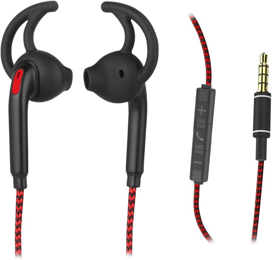 Wired Earbuds, in-Ear Wired Earbuds Running Headphones Stereo Earbuds Earphones with Microphone and Volume Control for Workout Sports Jogging Gym