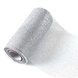 OurWarm Silver Glitter Tulle Roll 6