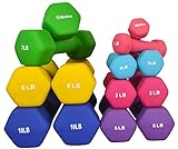 Bintiva Professional Grade, Non Slip Grip, Neoprene Coated Dumbbells - 1 Pair