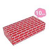 HAPPYMATY Cardboard Building Blocks Extra Thick 10 pcs Building Blocks Jumbo Bricks to Construction Wall and Deluxe Castle for Toddlers Boys Girls, Red