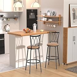 VECELO Barstools, Adjustable Counter Stools, Steel