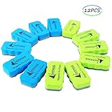 Lockways Magnetic Dry Eraser Set – Magnetic Dry Erase Board Eraser 12 Pack of 3.3 X 1.8” for Whiteboard,Dry Erase Pens And Markers at Home, Office, School, Classroom